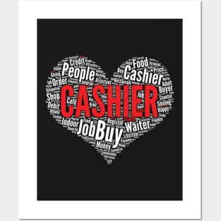 Cashier Heart Shape Word Cloud Design graphic Posters and Art